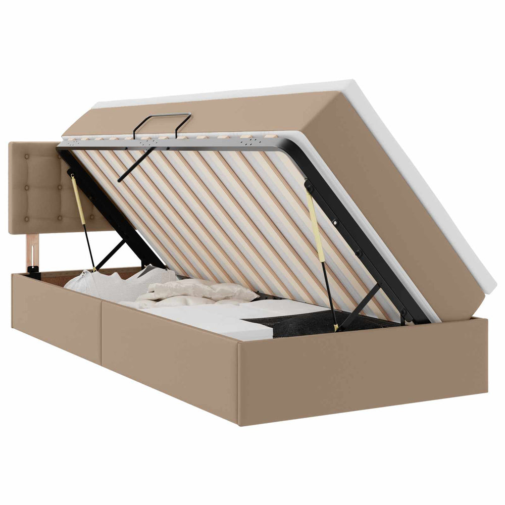 vidaXL Storage Bed with Mattress Cappuccino 90 x 190 cm