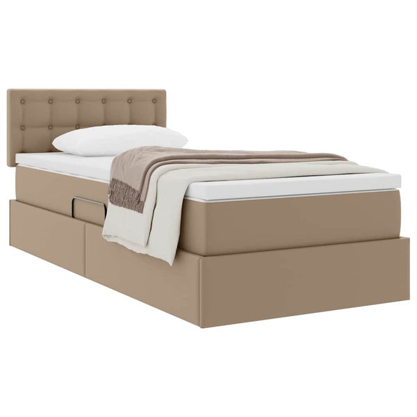 vidaXL Storage Bed with Mattress Cappuccino 90 x 190 cm