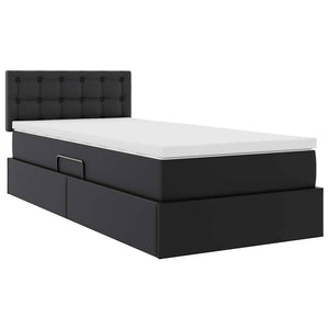 vidaXL Storage Bed with Mattress Black 90 x 200 cm Faux Leather