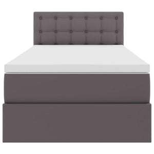 vidaXL Storage Bed with Mattress Grey 90 x 200 cm Faux Leather
