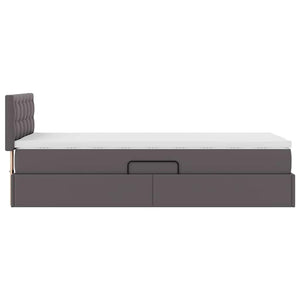 vidaXL Storage Bed with Mattress Grey 90 x 200 cm Faux Leather
