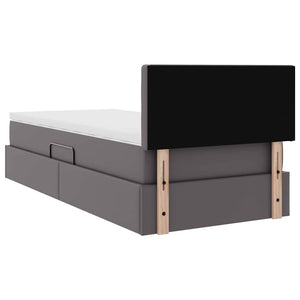 vidaXL Storage Bed with Mattress Grey 100 x 200 cm Faux Leather