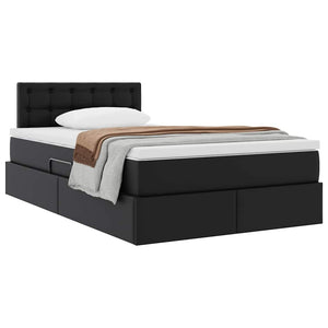 vidaXL Storage Bed with Mattress Black 120 x 190 cm Faux Leather