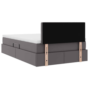 vidaXL Storage Bed with Mattress Grey 120 x 190 cm Faux Leather