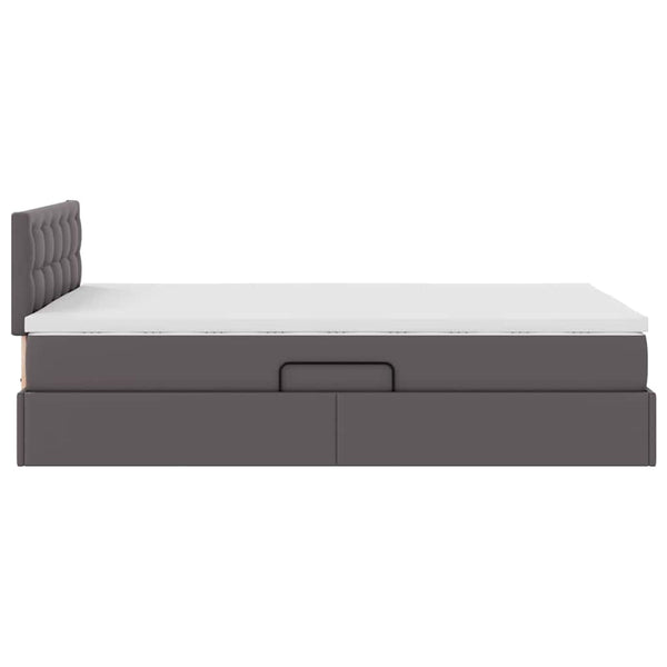 vidaXL Storage Bed with Mattress Grey 120 x 190 cm Faux Leather