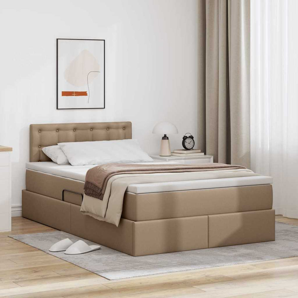 vidaXL Storage Bed with Mattress Cappuccino 120 x 190 cm