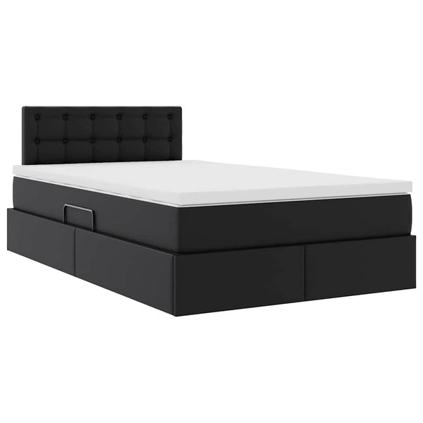 vidaXL Storage Bed with Mattress Black 120 x 200 cm Faux Leather