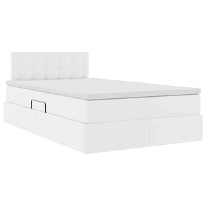 vidaXL Storage Bed with Mattress Pure White 120 x 200 cm Faux Leather