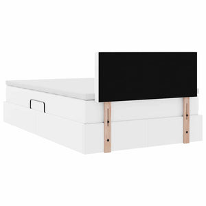 vidaXL Storage Bed with Mattress Pure White 120 x 200 cm Faux Leather