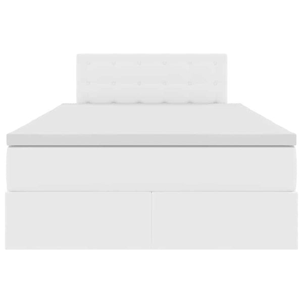 vidaXL Storage Bed with Mattress Pure White 120 x 200 cm Faux Leather