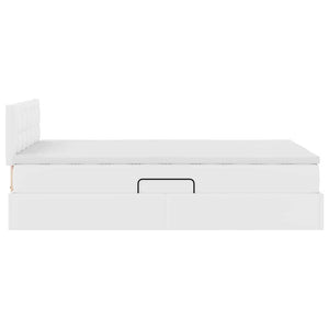 vidaXL Storage Bed with Mattress Pure White 120 x 200 cm Faux Leather
