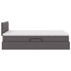 vidaXL Storage Bed with Mattress Grey 120 x 200 cm Faux Leather