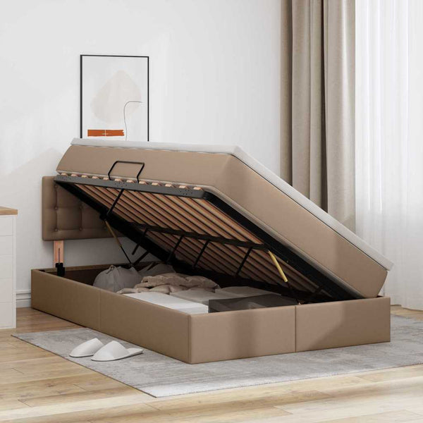 vidaXL Storage Bed with Mattress Cappuccino 120 x 200 cm