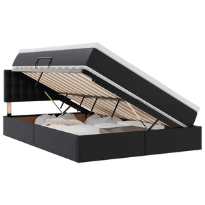 vidaXL Storage Bed with Mattress Black 140 x 190 cm Faux Leather
