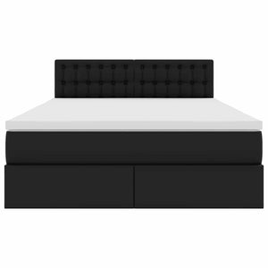 vidaXL Storage Bed with Mattress Black 140 x 190 cm Faux Leather