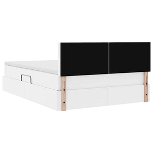 vidaXL Storage Bed with Mattress Pure White 140 x 190 cm Faux Leather