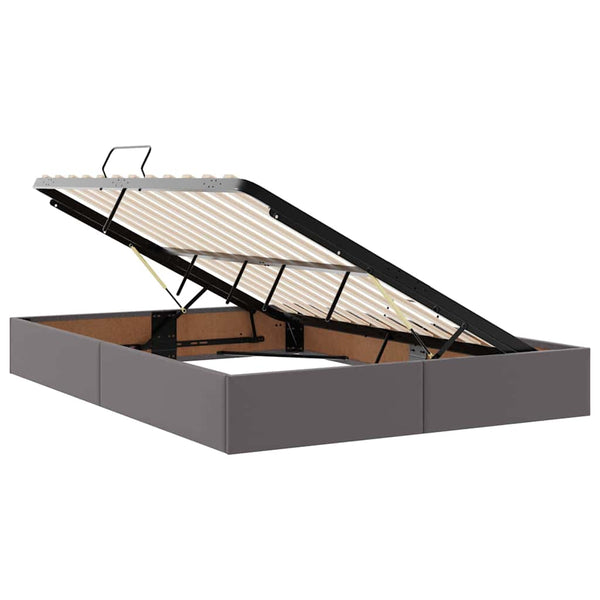 vidaXL Storage Bed with Mattress Grey 140 x 190 cm Faux Leather