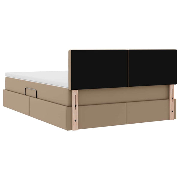vidaXL Storage Bed with Mattress Cappuccino 140 x 200 cm