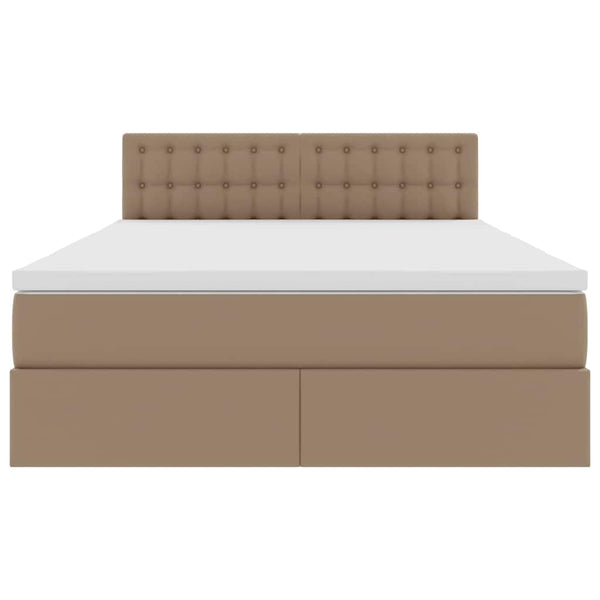 vidaXL Storage Bed with Mattress Cappuccino 140 x 200 cm