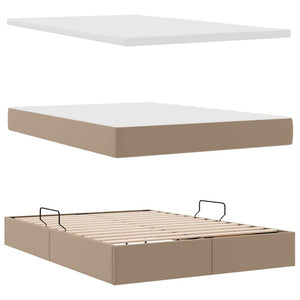 vidaXL Storage Bed with Mattress Cappuccino 140 x 200 cm