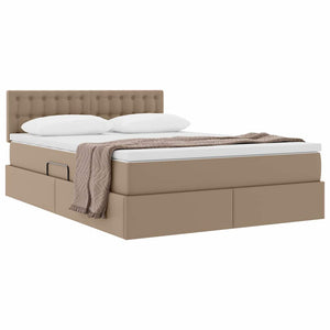 vidaXL Storage Bed with Mattress Cappuccino 140 x 200 cm