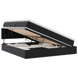vidaXL Storage Bed with Mattress Black 160 x 200 cm Faux Leather