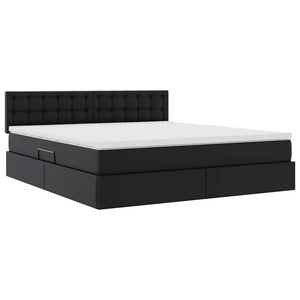 vidaXL Storage Bed with Mattress Black 160 x 200 cm Faux Leather
