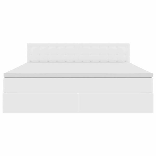 vidaXL Storage Bed with Mattress Pure White 160 x 200 cm Faux Leather