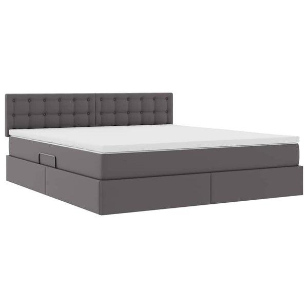 vidaXL Storage Bed with Mattress Grey 160 x 200 cm Faux Leather