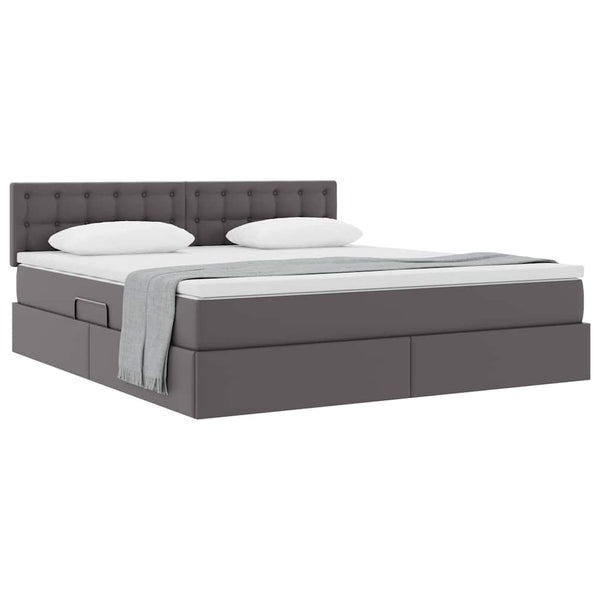 vidaXL Storage Bed with Mattress Grey 160 x 200 cm Faux Leather