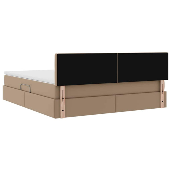 vidaXL Storage Bed with Mattress Cappuccino 160 x 200 cm