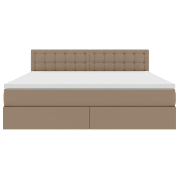 vidaXL Storage Bed with Mattress Cappuccino 180 x 200 cm