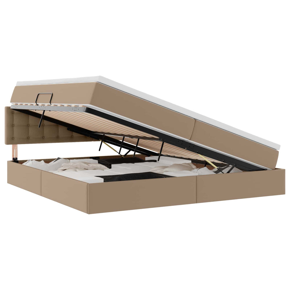 vidaXL Storage Bed with Mattress Cappuccino 200 x 200 cm