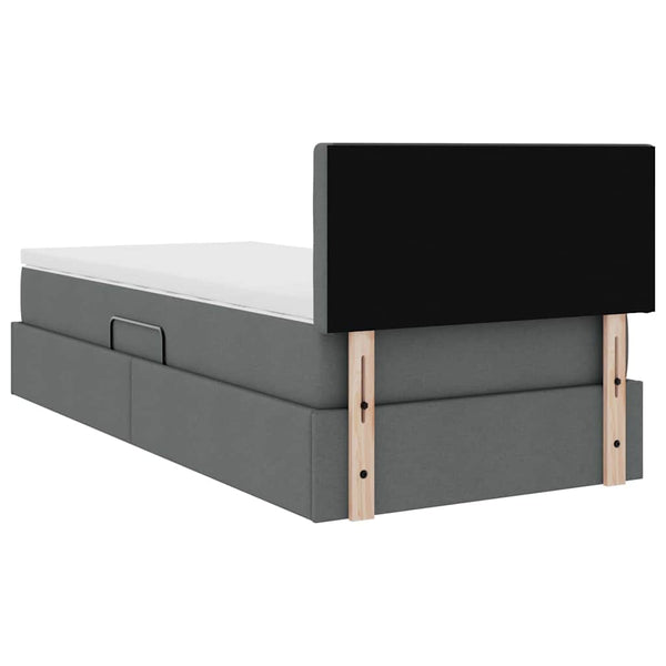 vidaXL Storage Bed with Mattress Dark Grey 90 x 190 cm