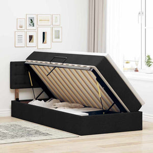 vidaXL Storage Bed with Mattress with Mattress Black 90 x 190 cm