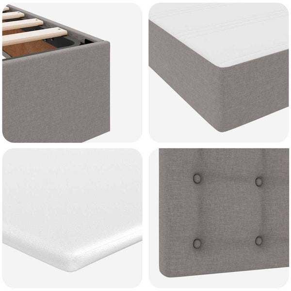vidaXL Storage Bed with Mattress Taupe 90 x 190 cm Engineered Wood
