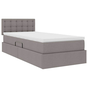 vidaXL Storage Bed with Mattress Taupe 90 x 190 cm Engineered Wood