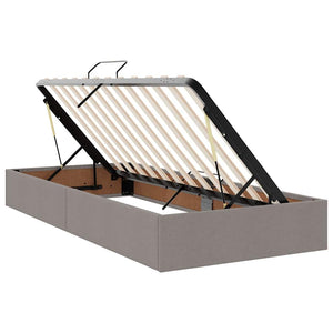 vidaXL Storage Bed with Mattress Taupe 90 x 190 cm Engineered Wood