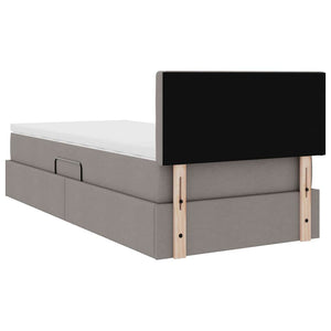 vidaXL Storage Bed with Mattress Taupe 90 x 190 cm Engineered Wood