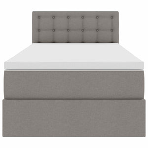 vidaXL Storage Bed with Mattress Taupe 90 x 190 cm Engineered Wood