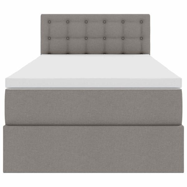 vidaXL Storage Bed with Mattress Taupe 90 x 190 cm Engineered Wood