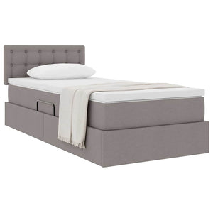 vidaXL Storage Bed with Mattress Taupe 90 x 190 cm Engineered Wood