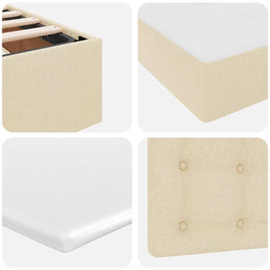 vidaXL Storage Bed with Mattress Cream 90 x 190 cm Engineered Wood