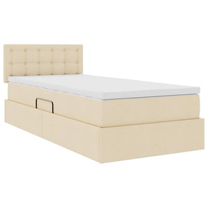 vidaXL Storage Bed with Mattress Cream 90 x 190 cm Engineered Wood