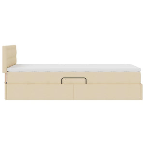 vidaXL Storage Bed with Mattress Cream 90 x 190 cm Engineered Wood