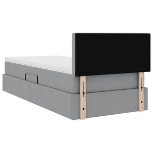 vidaXL Storage Bed with Mattress Light Gray 90 x 200 cm