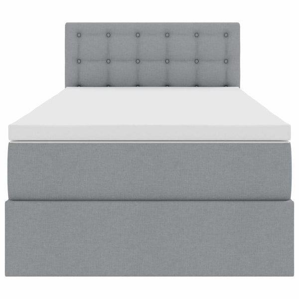 vidaXL Storage Bed with Mattress Light Gray 90 x 200 cm