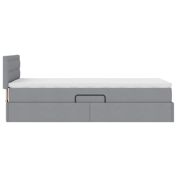 vidaXL Storage Bed with Mattress Light Gray 90 x 200 cm
