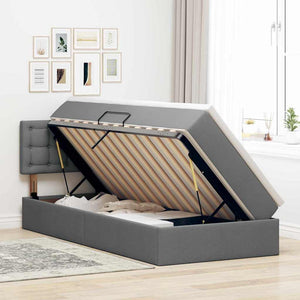 vidaXL Storage Bed with Mattress Dark Grey 90 x 200 cm