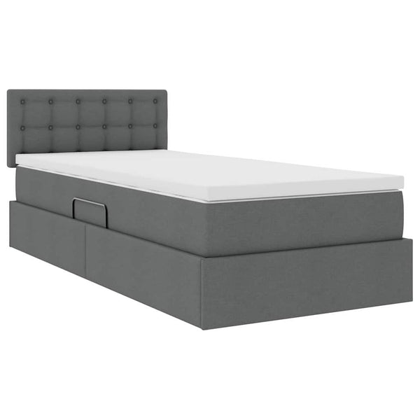 vidaXL Storage Bed with Mattress Dark Grey 90 x 200 cm